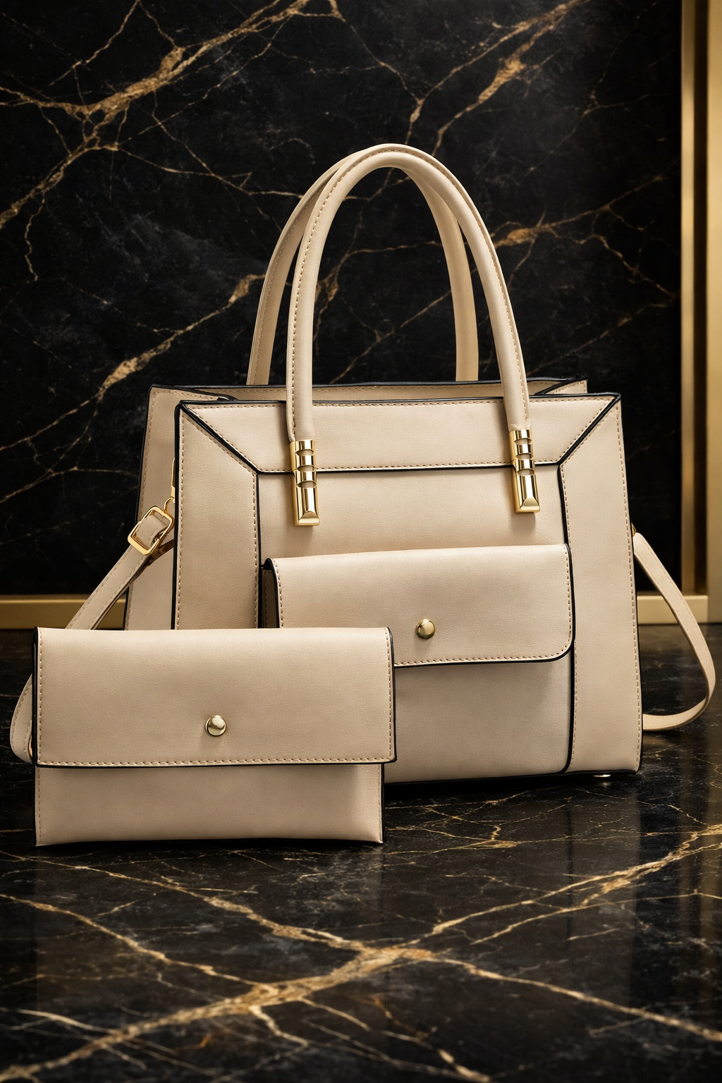 HEB Ivory Grace 2-Piece Luxury Handbag Set