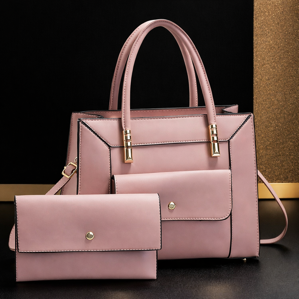HEB Blush Elegance 2-Piece Luxury Handbag Set