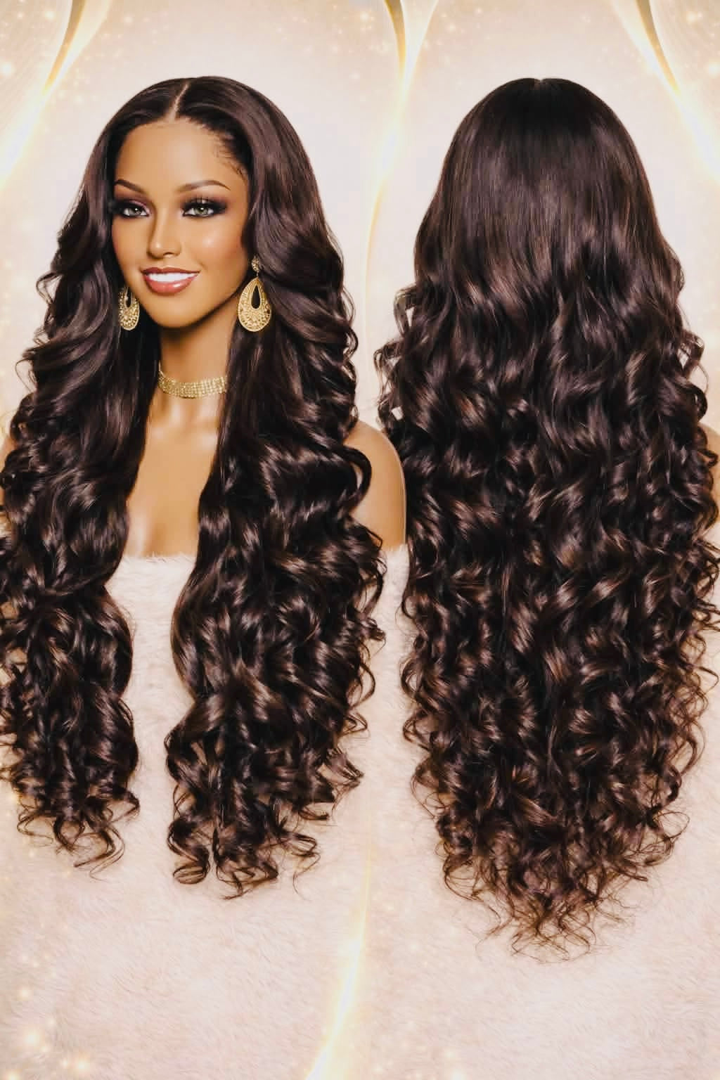 Royal Curl Luxe (Full Volume). 100% Human Hair Transparent Lace