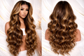 Caramel Goddess Body Wave Wig. 100% Human Hair Transparent Lace
