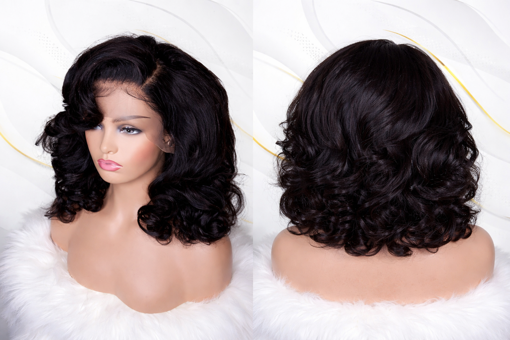 Midnight Silk Body Wave Wig 100% Human Hair  transparent lace
