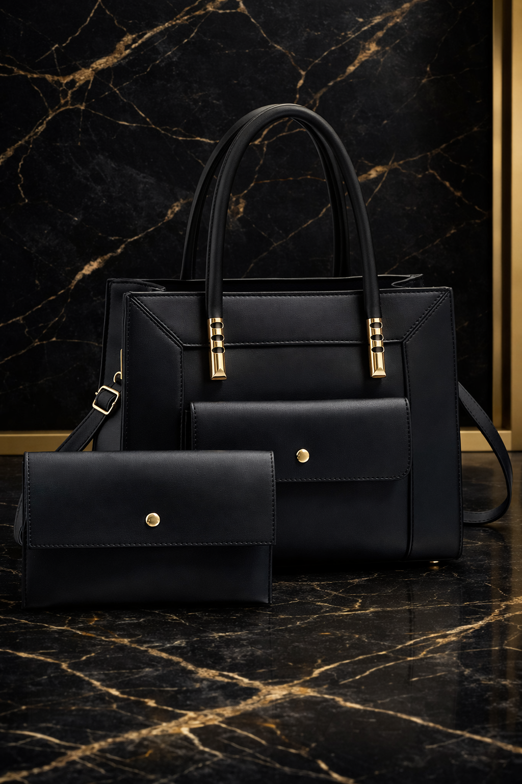 HEB Midnight Luxe 2-Piece Handbag Set