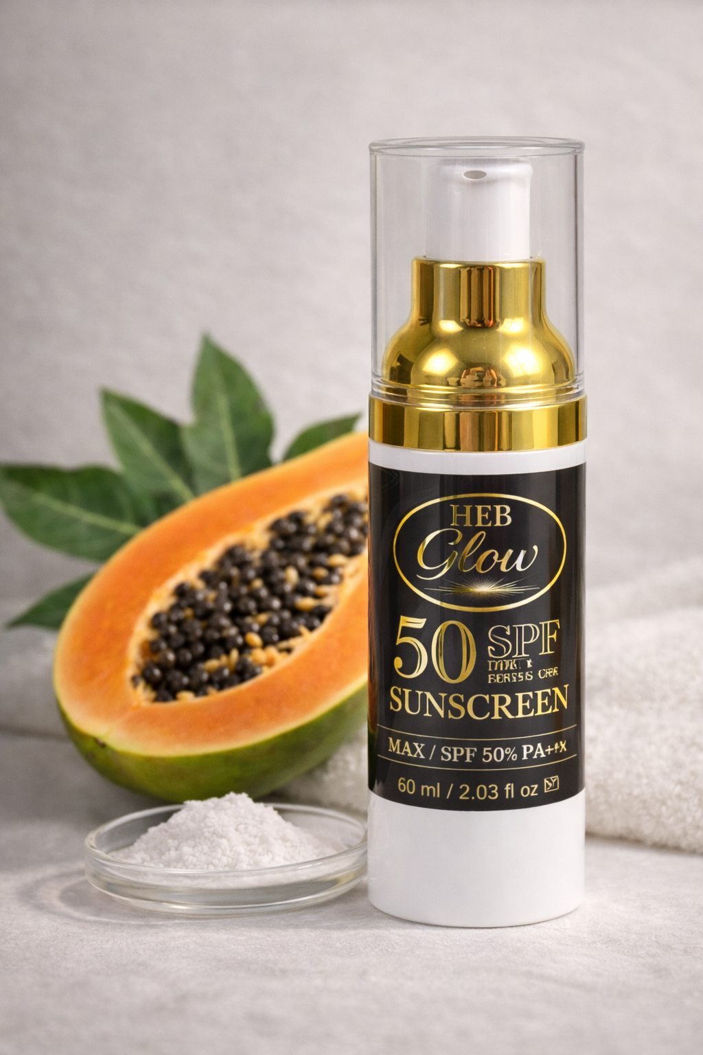 HEB Glow 50 SPF Pawpaw Sunscreen