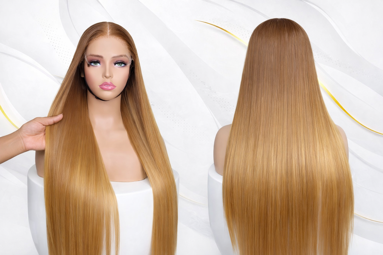 Golden Silk Luxe Wig (Straight Honey Blonde) 100% Human Hair