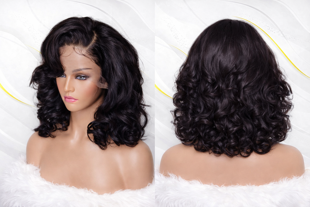 Midnight Silk Body Wave Wig 100% Human Hair  transparent lace