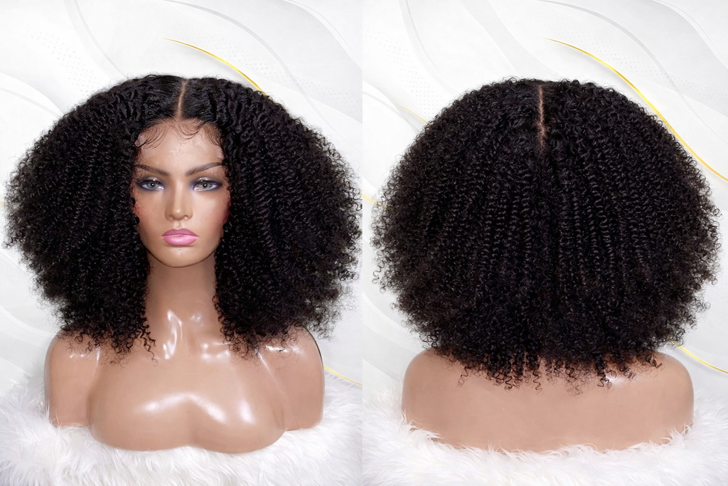 Royal Kinks Crown Wig
(Afro Kinky Texture) 100% Human Hair  transparent lace