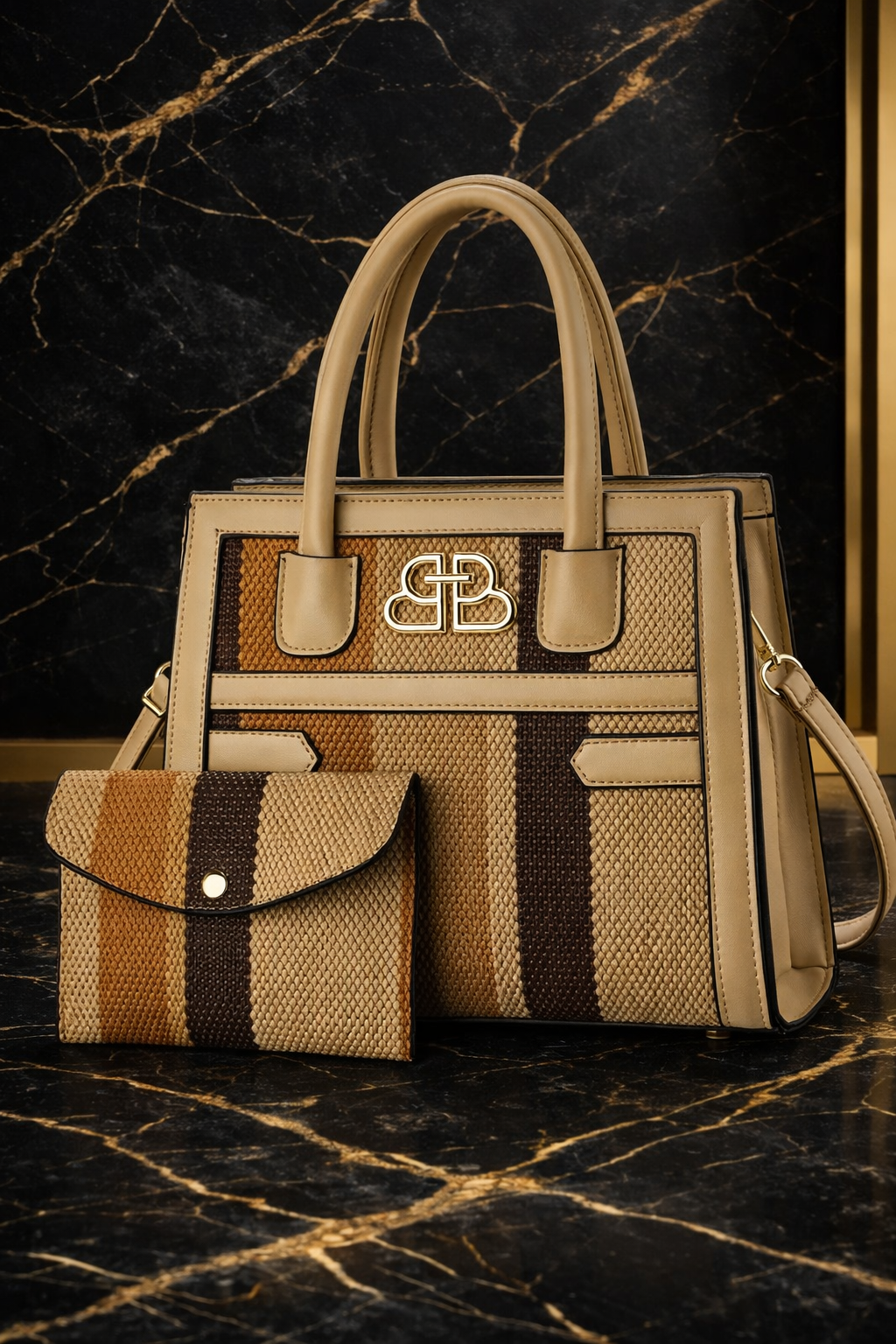 HEB Sandstone Royale Signature Handbag Set