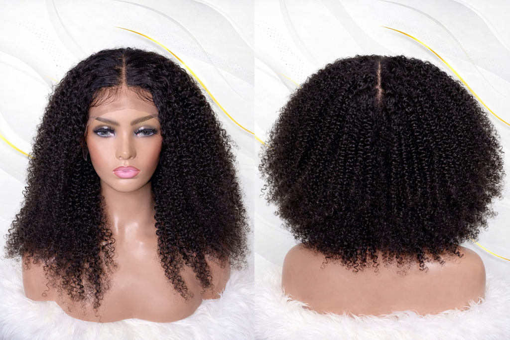 Royal Kinks Crown Wig
(Afro Kinky Texture) short  kinky curls  100% human hair transparent lace