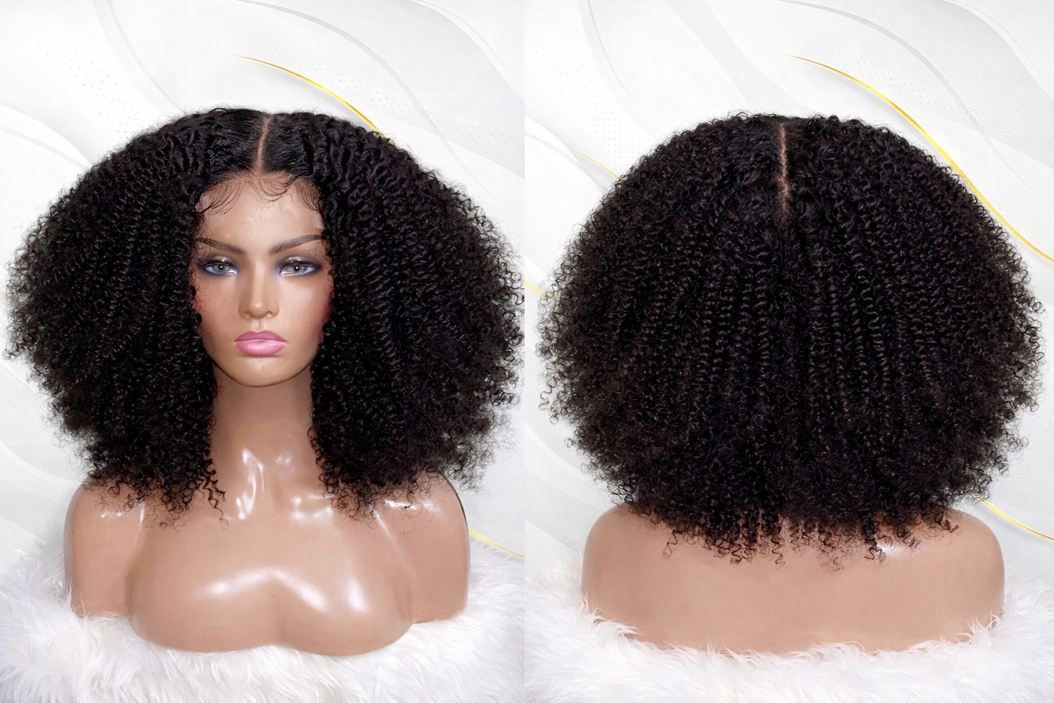 Royal Kinks Crown Wig
(Afro Kinky Texture) 100% Human Hair  transparent lace