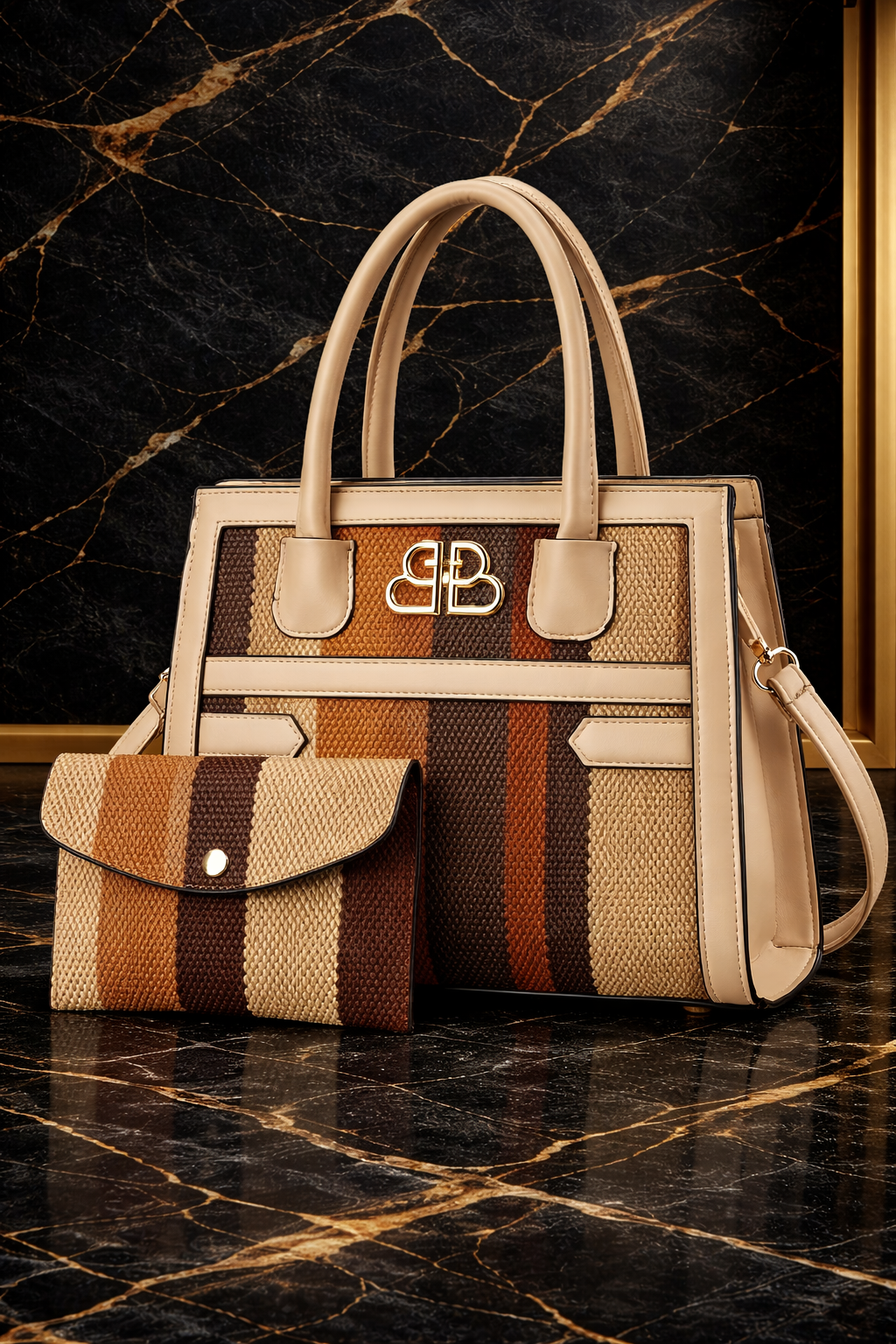 HEB Sandstone Royale Signature Handbag Set