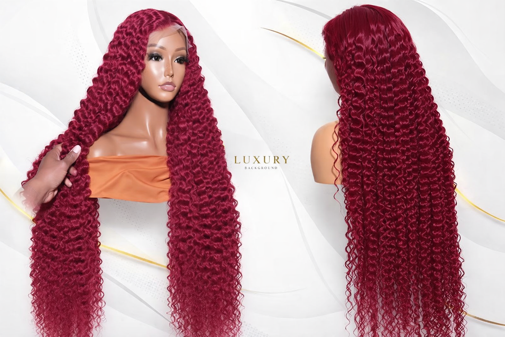 Ruby Red Deep Wave Queen Wig.