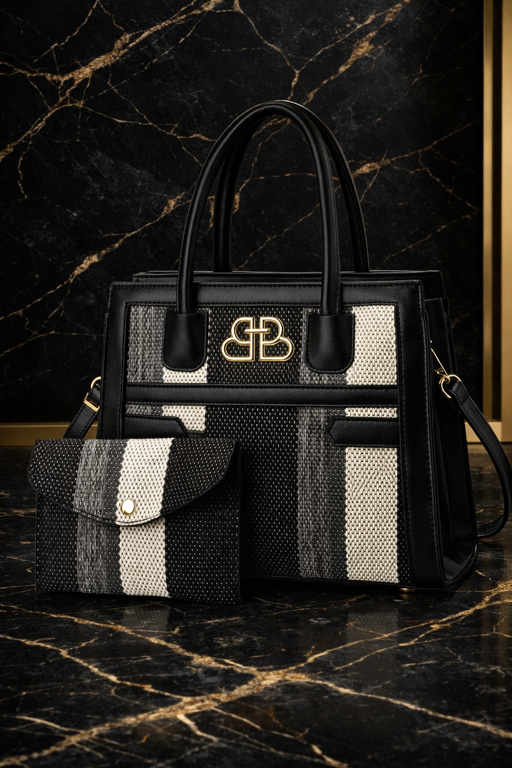 HEB Signature Noir Luxe Handbag Set