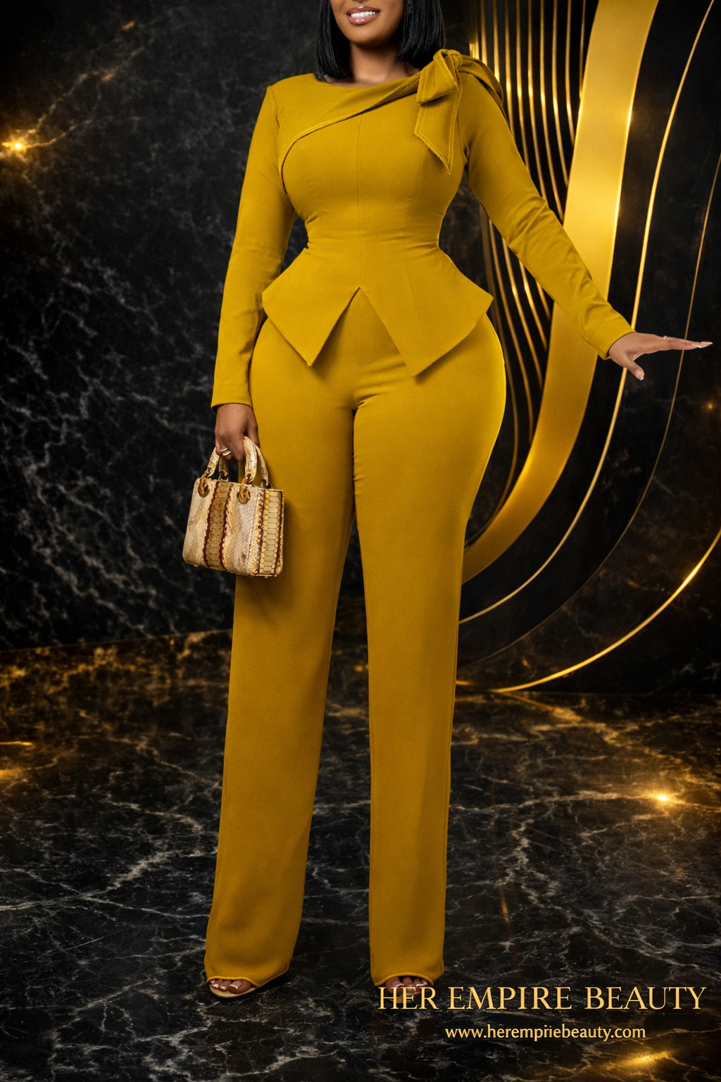 HEB Royal Statement Peplum Jumpsuit