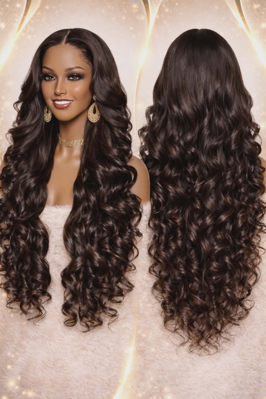 Royal Curl Luxe (Full Volume). 100% Human Hair Transparent Lace