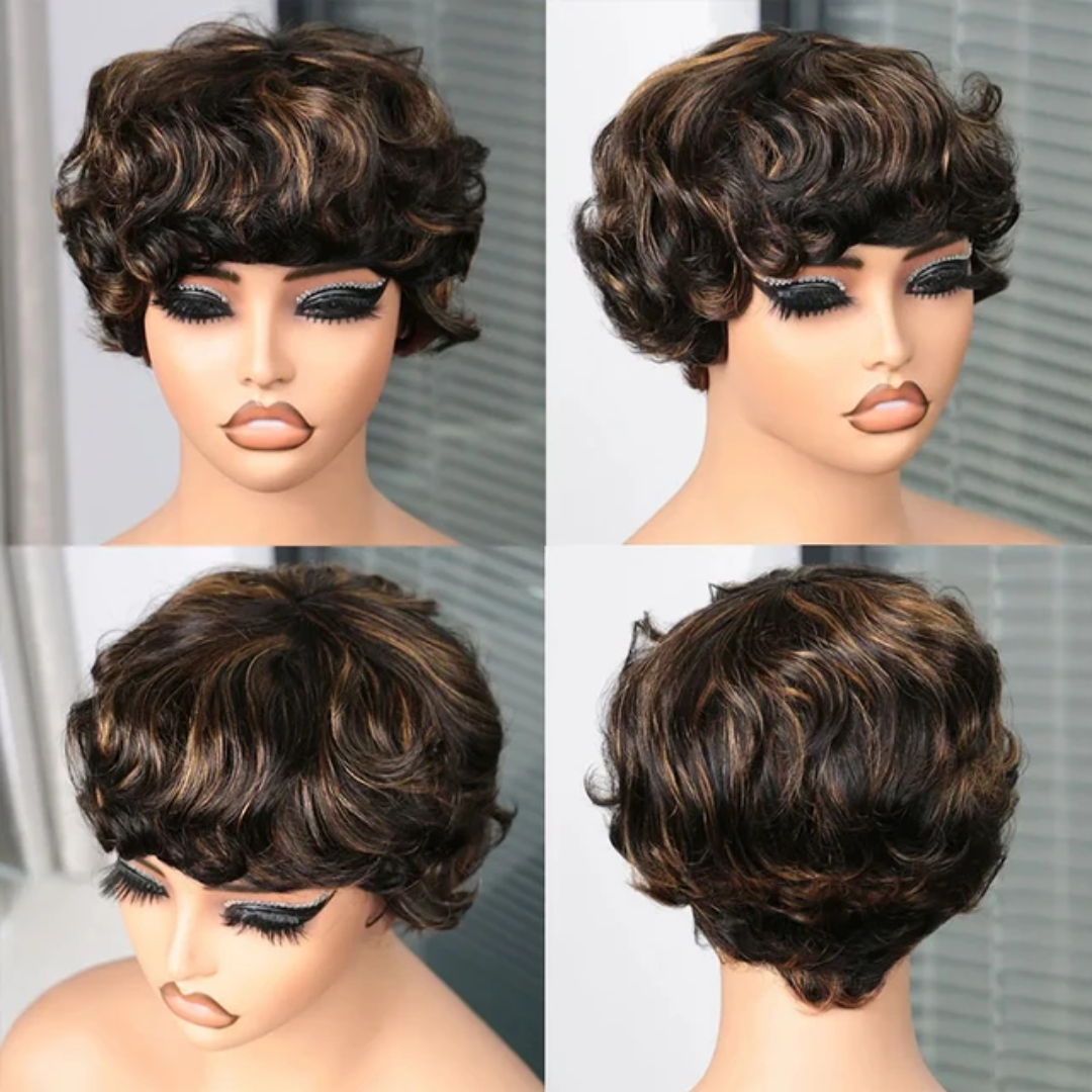 HEB Crown Luxe Midnight Curly Pixie Wig