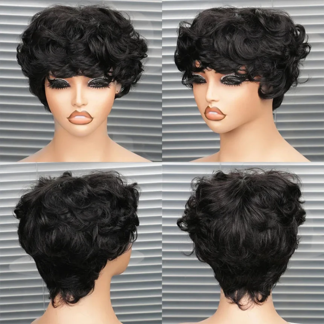 HEB Crown Luxe Midnight Curly Pixie Wig