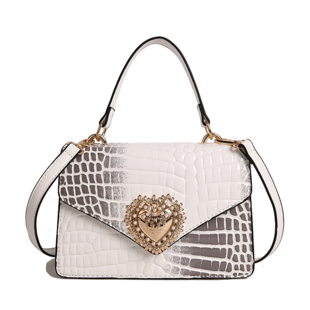 Empire Luxe Croc Heart Handbag