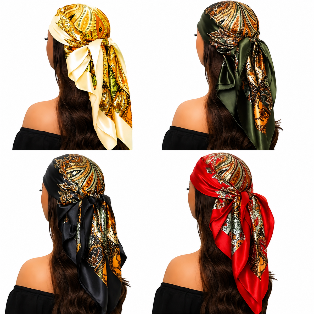 HEB Luxe Paisley Satin Head Scarf