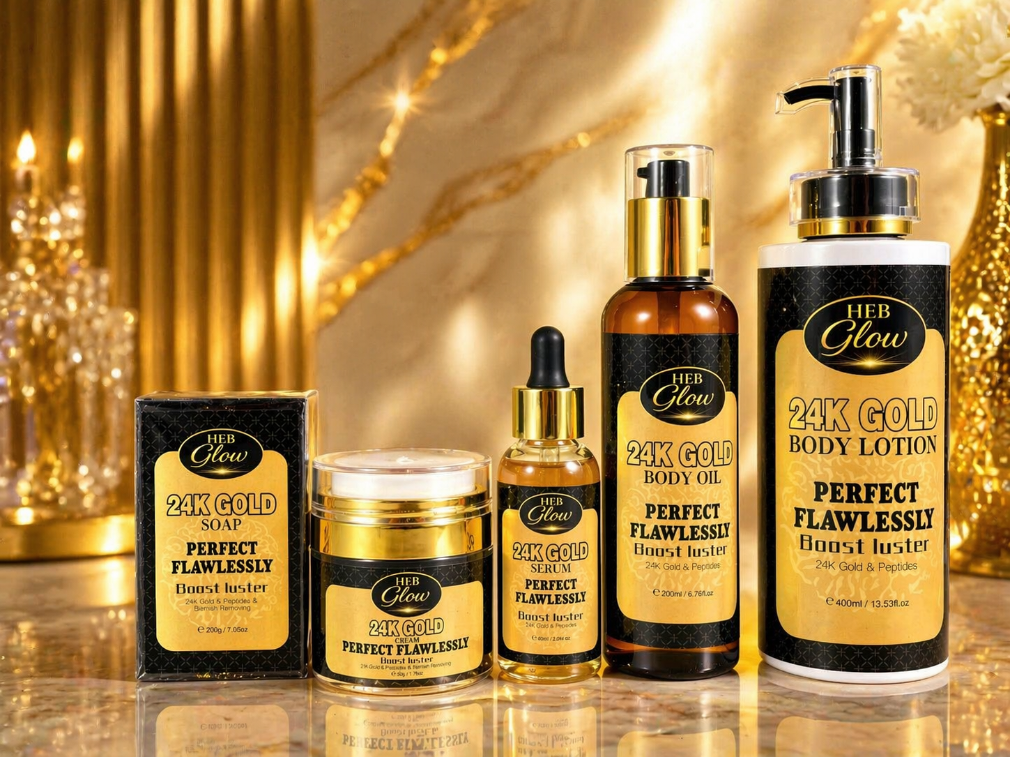 HEB Glow 24K Gold Collection – Perfect Flawlessly Glow Set