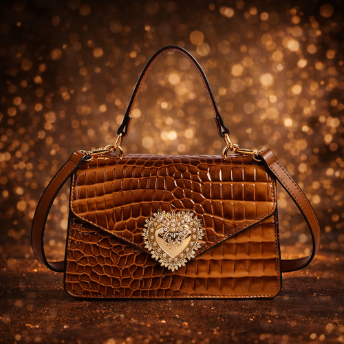 Empire Luxe Croc Heart Handbag