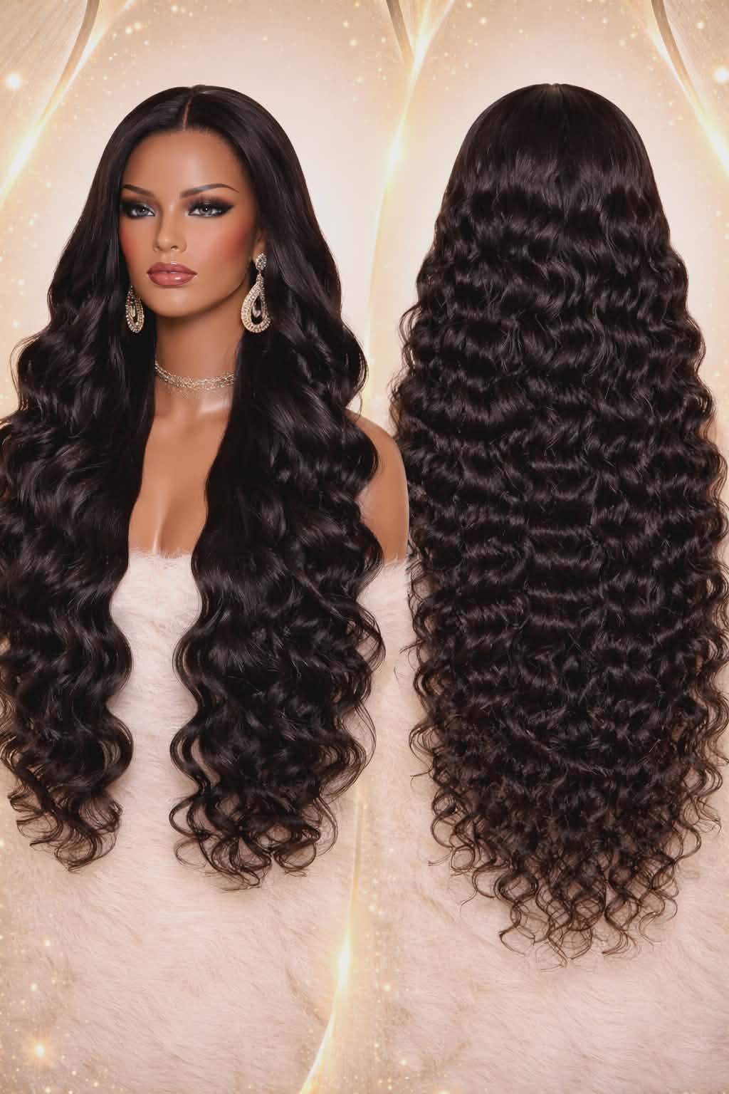Deep Curly Volume (Full Length) 100% Human Hair  Transparent lace