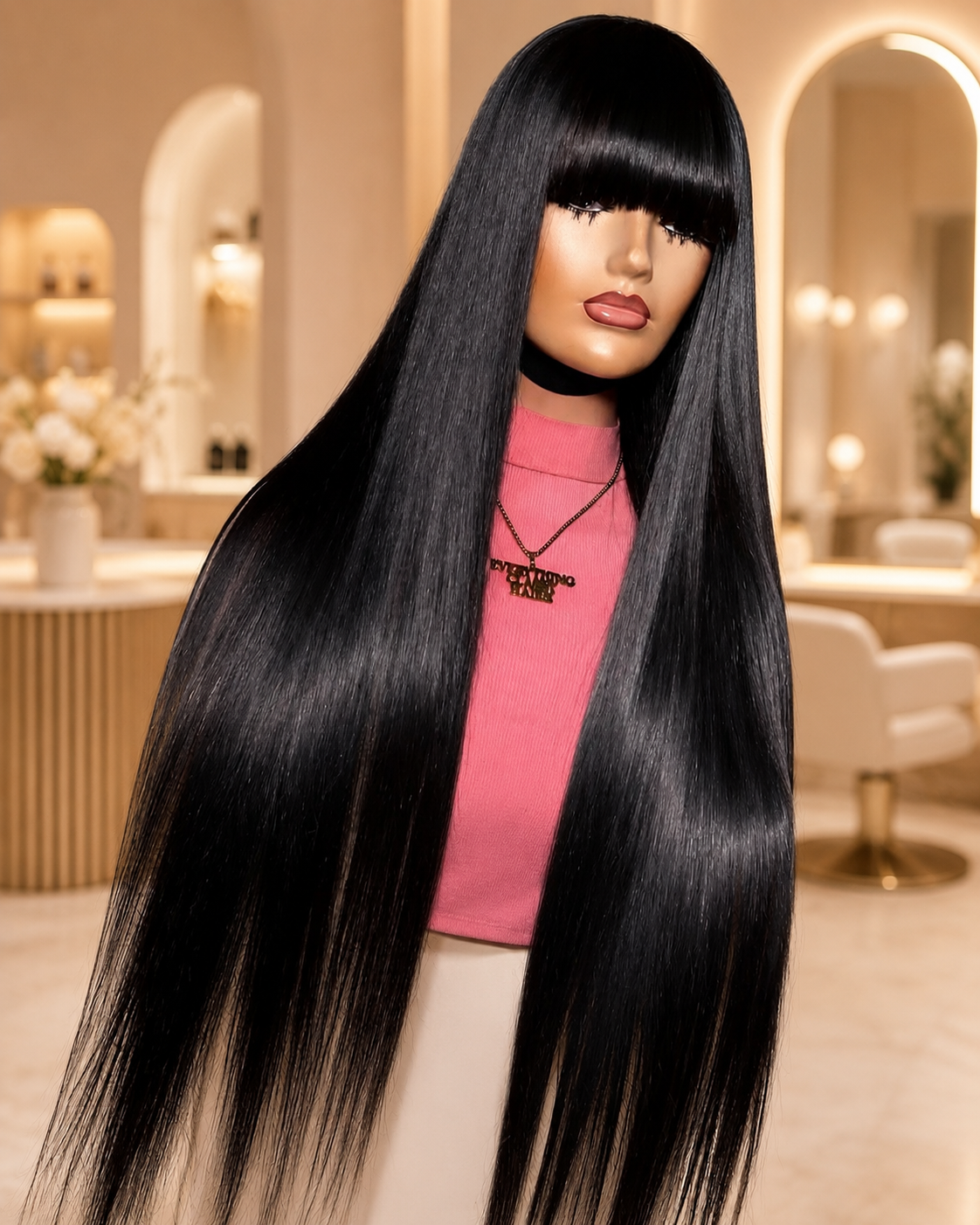 HEB Crown Collection – Midnight Silk Bang Wig