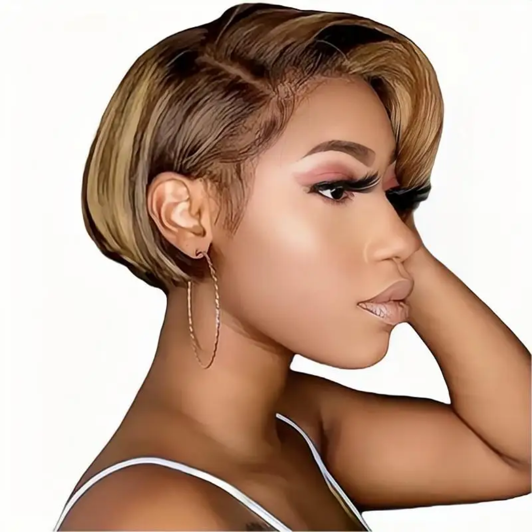 HEB short highlighted pixie bob wig