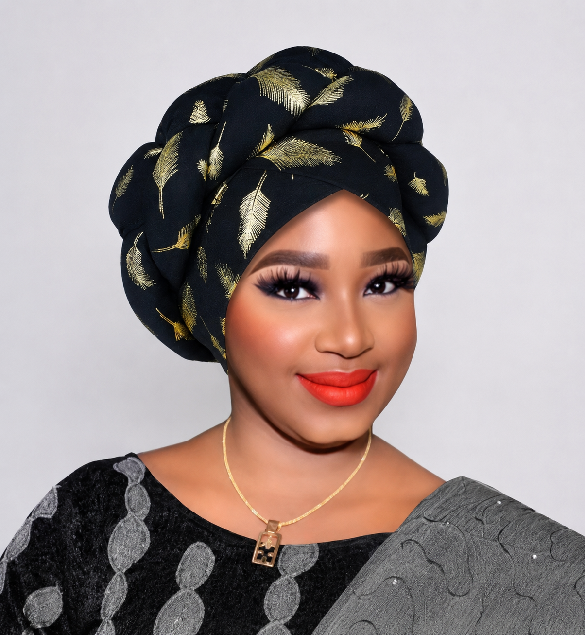 HEB Regal Crown Braided Headwrap – Gold Feather Collection