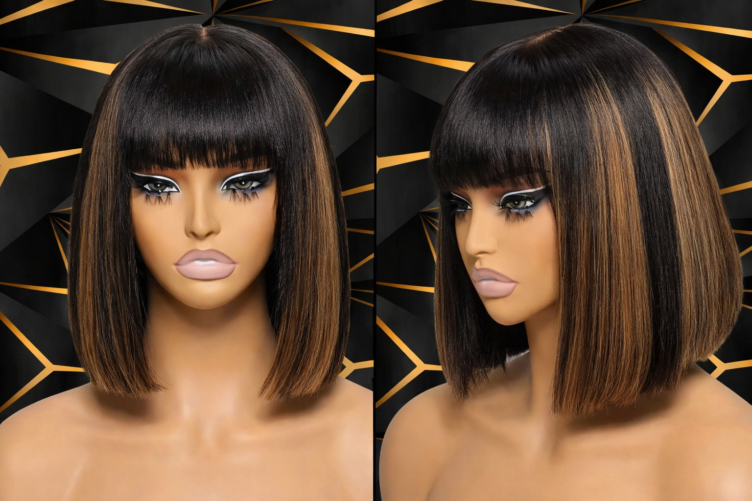 Luxury Straight Bob Wig with Bangs
Elevate your everyday look with our Luxury Straight Bob
