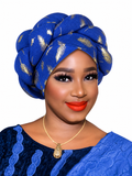 HEB Regal Crown Braided Headwrap – Gold Feather Collection