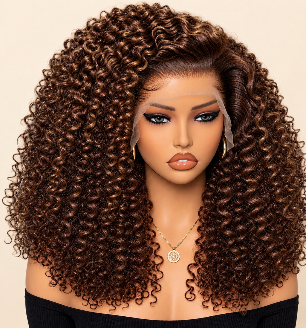 HEB Burgundy Royalty Curly Lace Wig
