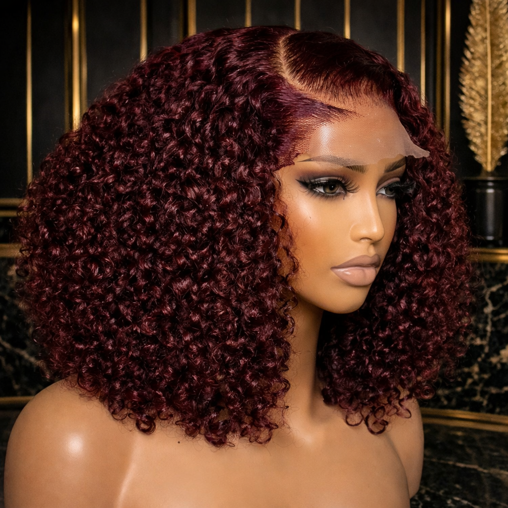 The Ruby Crown Curl. 100% Human Hair Transparent Lace