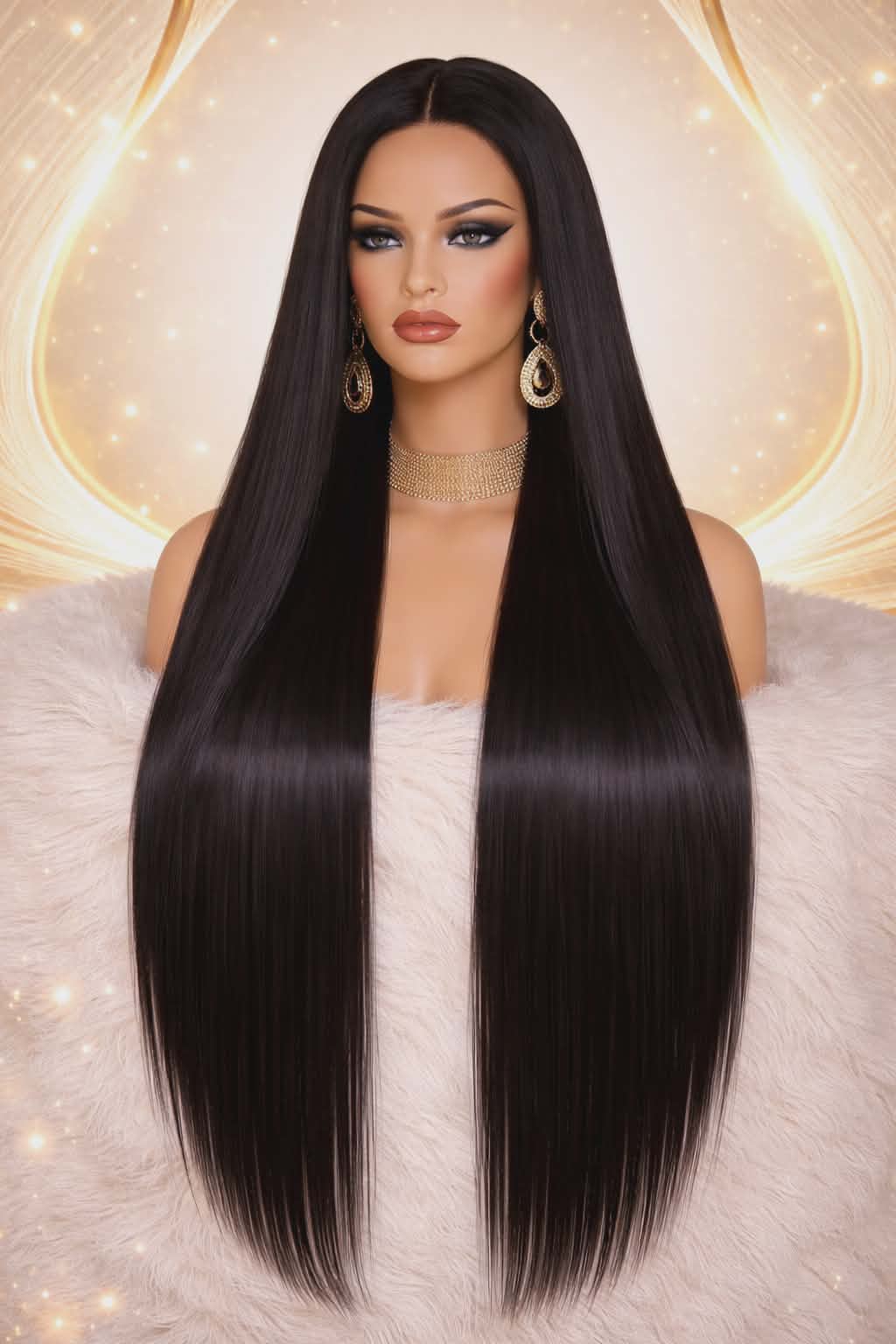 Silky Crown Straight Wig.  100% Straight Human Hair Transparent Lace