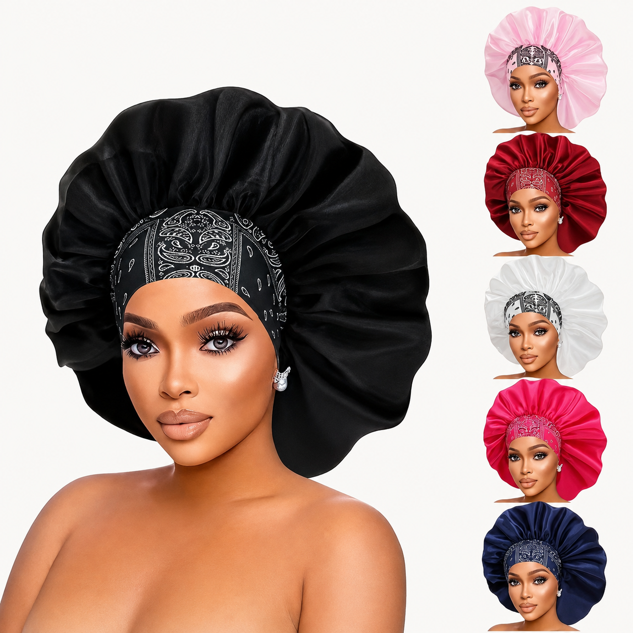 Name: HEB Crown Care Satin Bonnet – 5 Color Collection