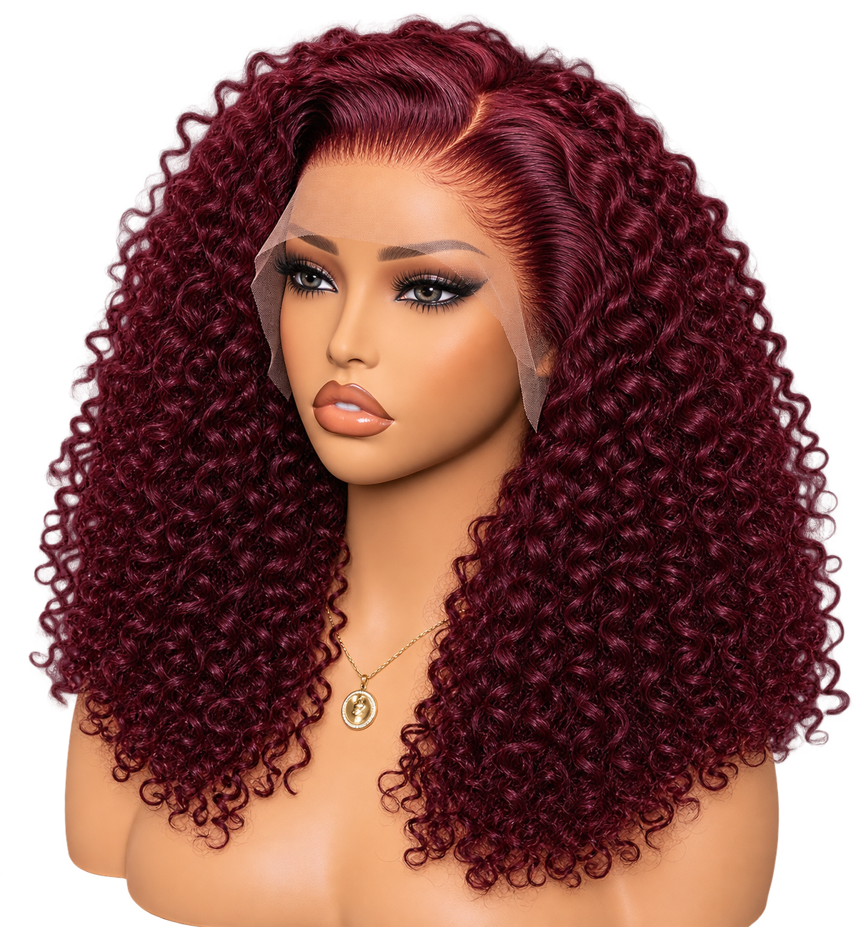 HEB Burgundy Royalty Curly Lace Wig