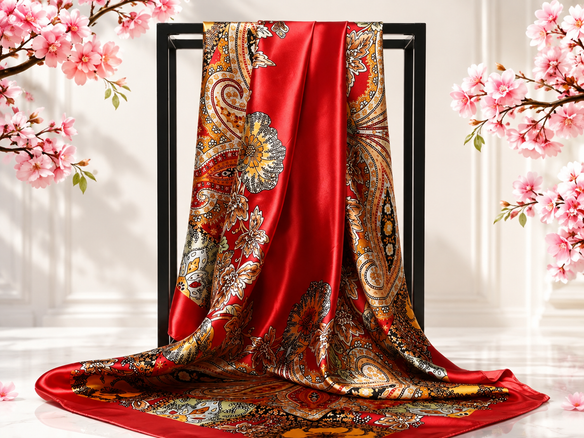 HEB Luxe Paisley Satin Head Scarf