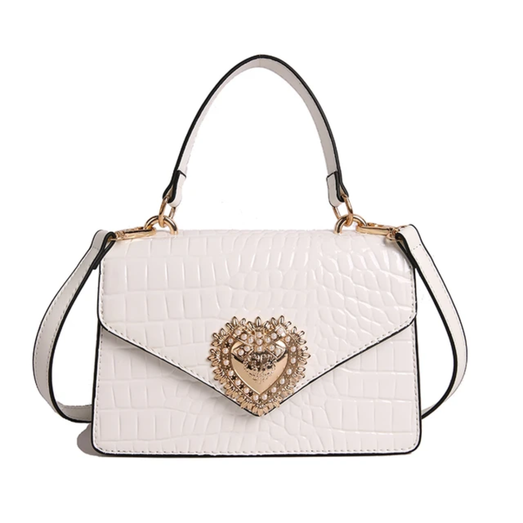 Empire Luxe Croc Heart Handbag