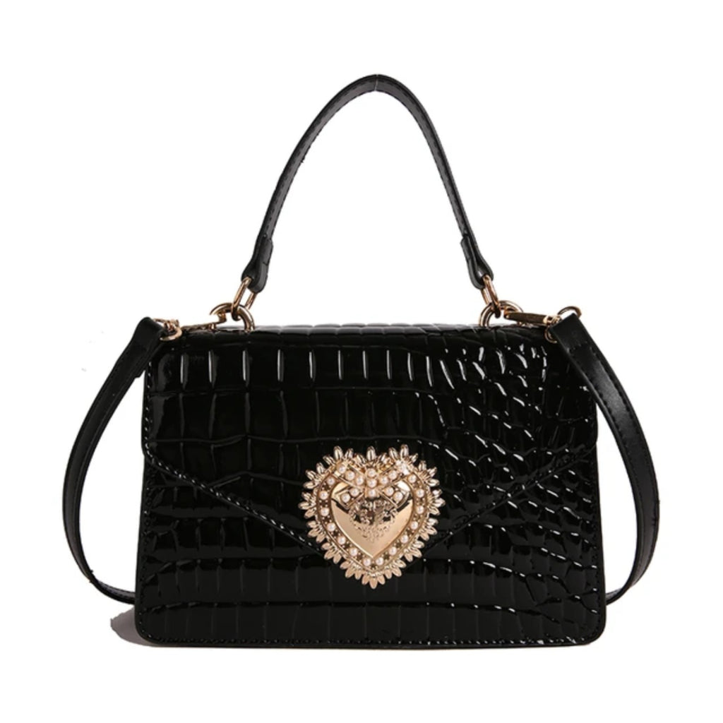 Empire Luxe Croc Heart Handbag