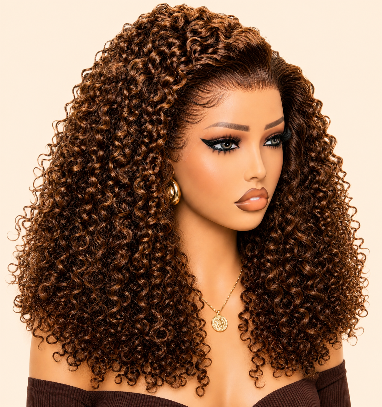 HEB Burgundy Royalty Curly Lace Wig